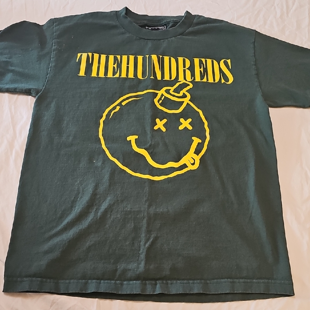 Vintage The Hundreds Dark Green Tee with Yellow Nirvana Graphic